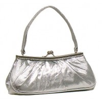 Evening Bag - 12 PCS - Satin w/ Embellished Rhinestones - Silver - BG-40639S